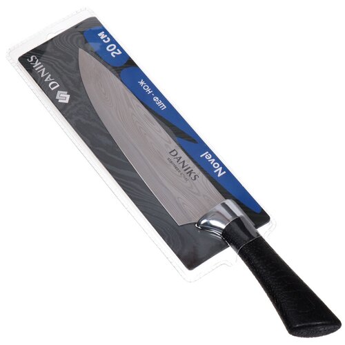 Нож кухонный Daniks, Novel, шеф-нож, нержавеющая сталь, 20 см, рукоятка пластик, YW-A238-CH