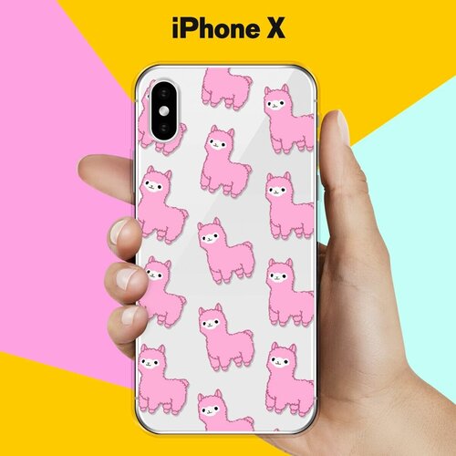 Силиконовый чехол Ламы на Apple iPhone X