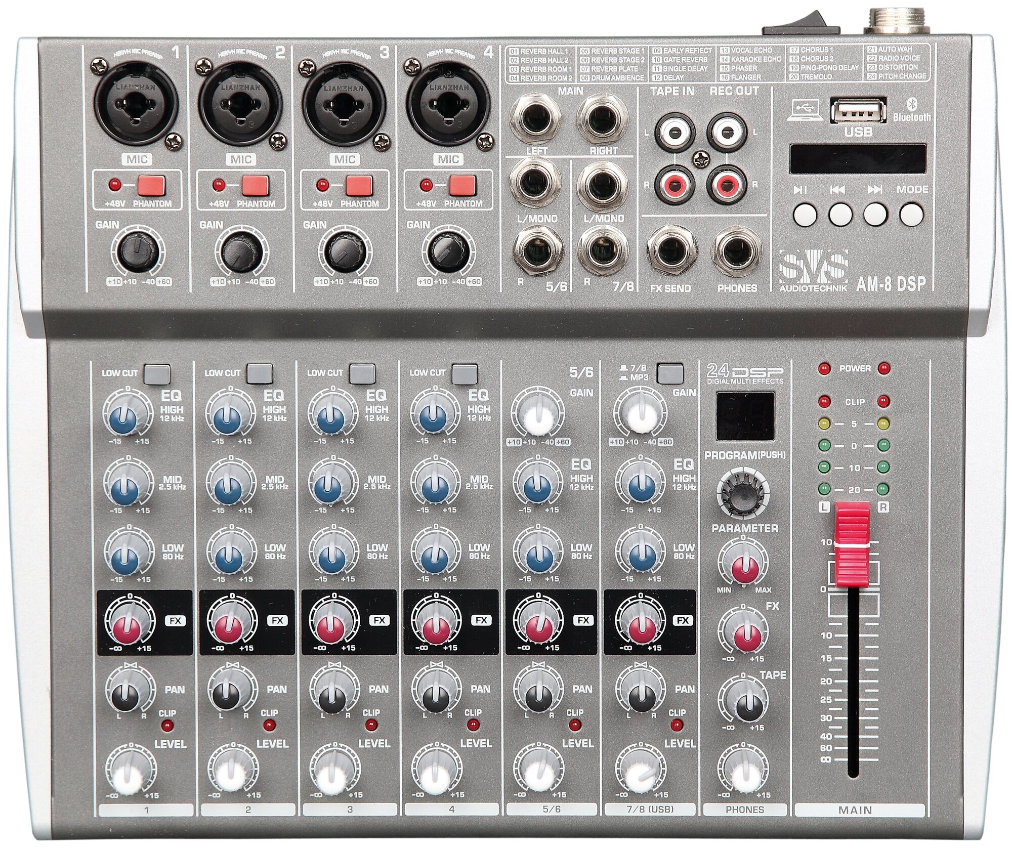 SVS Audiotechnik mixers AM-8 DSP- Микшерный пульт аналоговый, 8-канальный