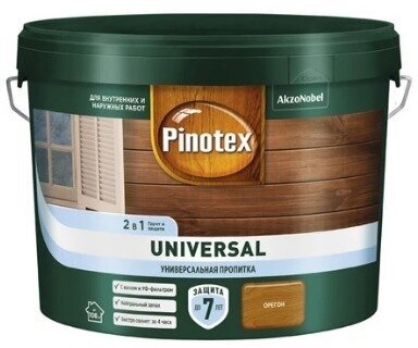 PINOTEX UNIVERSAL Орегон 9 л универсальная пропитка 2 в 1