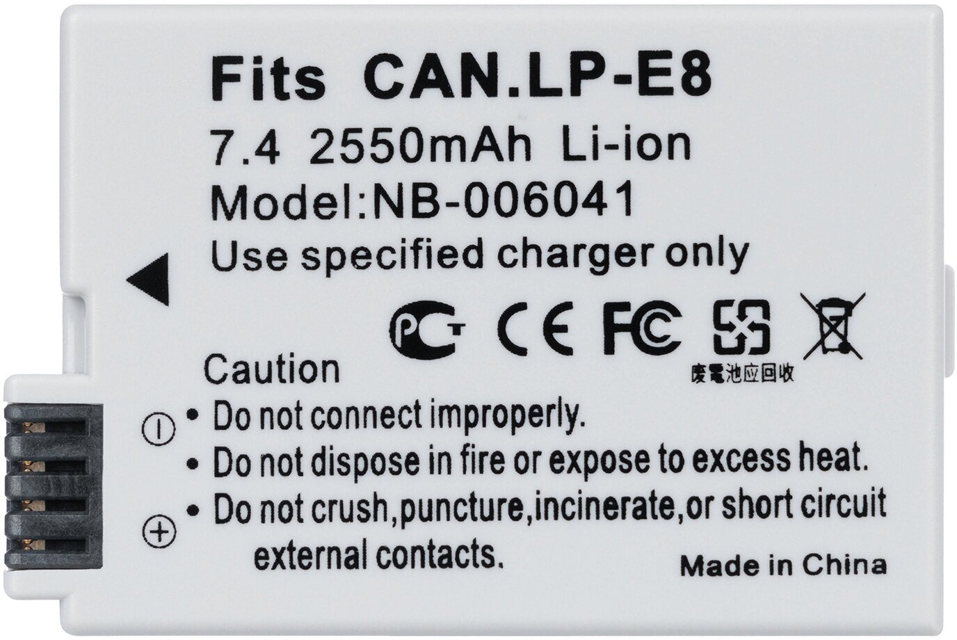 Аккумулятор LP-E8 для камеры Canon EOS 600D / 550D / 650D / 700D (2550mAh) - фотография № 3