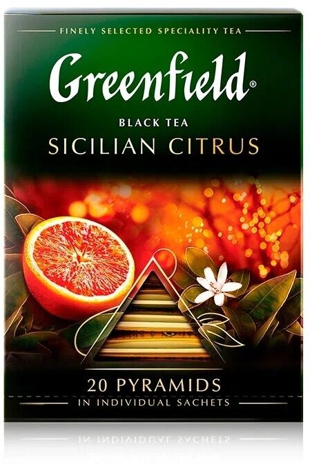 Чай черный Greenfield Sicilian Citrus в пирамидках, 20 пак.