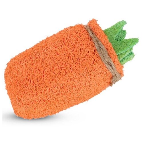 Lf01 игрушка для грызуна из люфы морковь, 12см