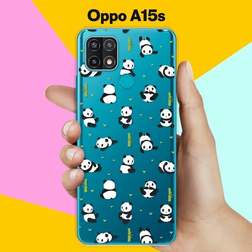 Силиконовый чехол на OPPO A15s Панды / для Оппо А15с силиконовый чехол на oppo a15s дракон для оппо а15с