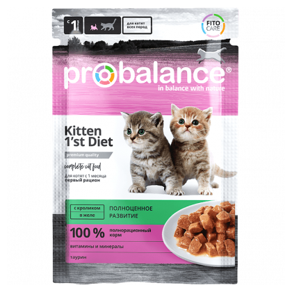 ProBalance 85гр 1st Diet корм д котят с кроликом в желе пауч - фотография № 1