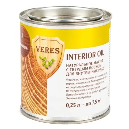 фото Масло veres oil interior, темный дуб, 0.25 л