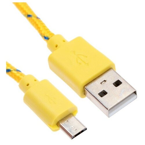Кабель OXION DCC288, microUSB - USB, зарядка + передача данных, 1 м, оплетка, желтый