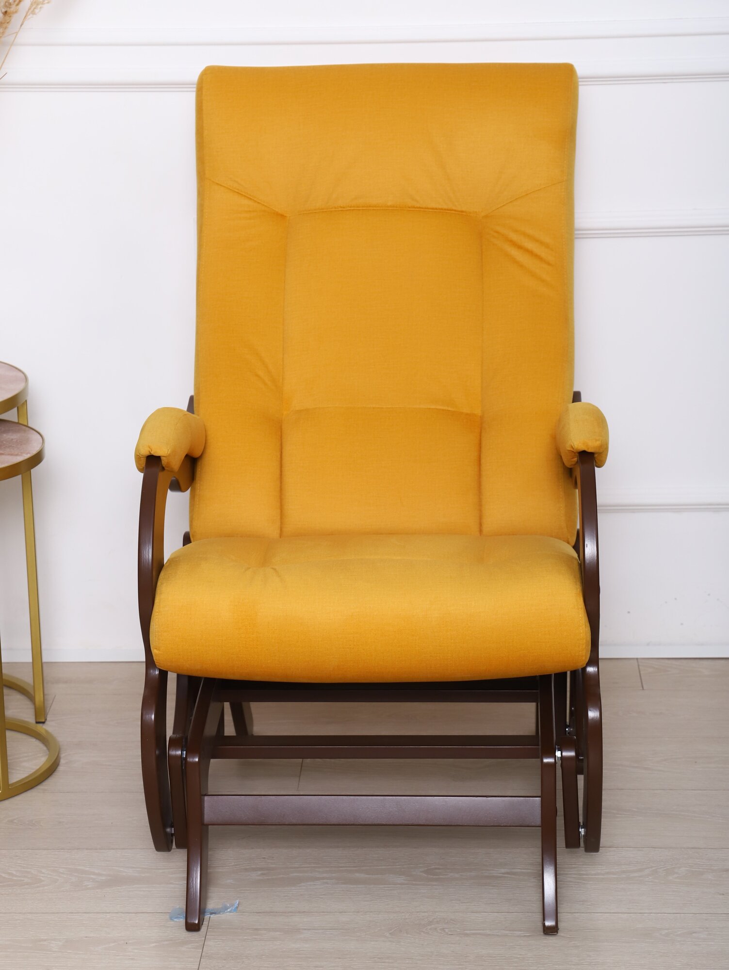 Кресло-качалка маятник "Версаль", тип ткани - велюр, цвет желтый, ДеСтейл - фотография № 7