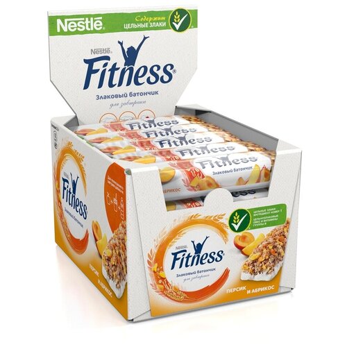 фото Злаковый батончик nestle fitness персик и абрикос, 16 шт