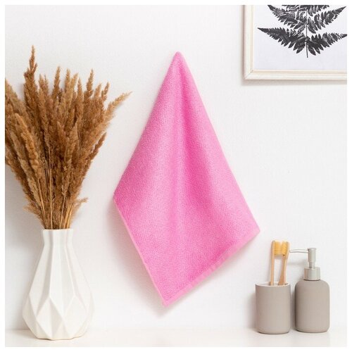 Полотенце махровое цвет розовый 30х60см, 350 г/м2, 70% хлопок,30% бамбук