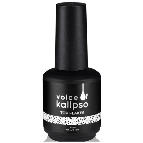 Voice of Kalipso Верхнее покрытие Top Flakes No Cleanse, прозрачный, 15 мл voice of kalipso верхнее покрытие top flakes no cleanse прозрачный 15 мл