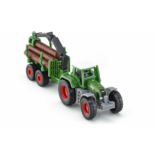 Купить Трактор Siku Fendt с прицепом для бревен (1645) 1:87, зеленый, Машинки и техника