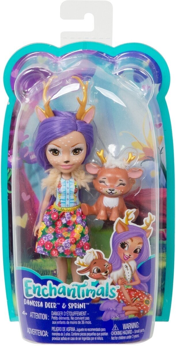 Кукла Mattel Enchantimals DVH87, FXM75 с питомцем, Данэсса Оленни и Спринт