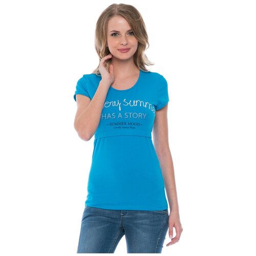 фото Футболка i love mum размер: 44 бирюзовый