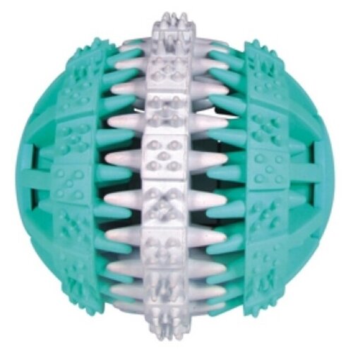 Мяч DentaFаn, резина. 7,5 см, белый/зеленый