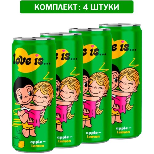 Напиток Love is со вкусом Яблоко и Лимон ж/б 4шт по 330 мл