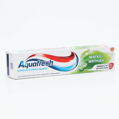 Aquafresh, Зубная паста Total Care 3, мягко-мятная, 100 мл зубные пасты silcamed детский набор для полости рта зубная паста со вкусом яблока голубая щетка