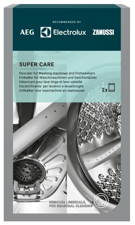 Electrolux Super Care Порошок для удаления накипи в стиральных и посудомоечных машинах, 200 г, 2 шт.