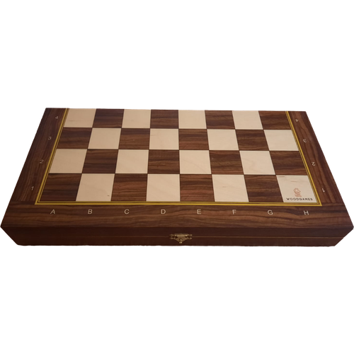 Доска шахматная складная баталия 37 см WOODGAMES (без фигур) шахматная доска деревянная 43х43см