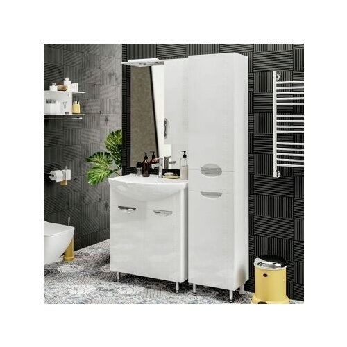 Мебель для ванной Ривьера 70 Белый глянец хром