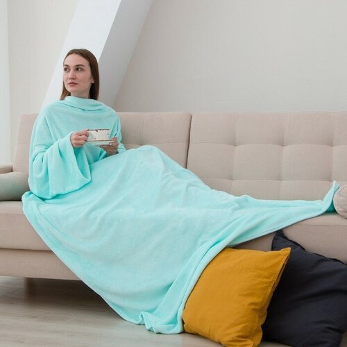 Плед с рукавами Этель150200 см 30х50 см мятный 100 пэ 2126₽