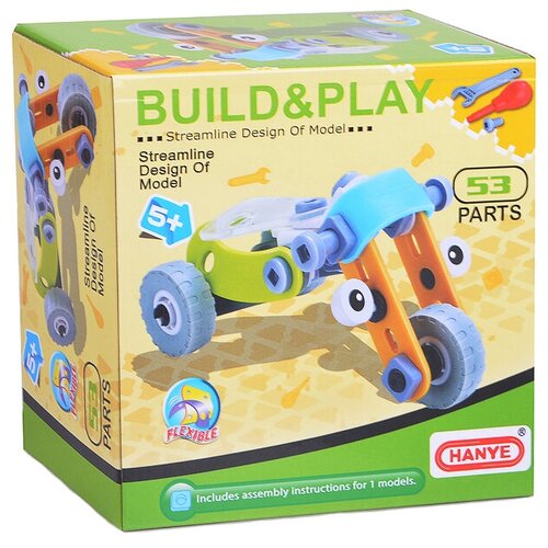 конструктор hanye build and play 310 снегокат 45 дет Конструктор HANYE Build and Play 303 Трицикл, 53 дет.