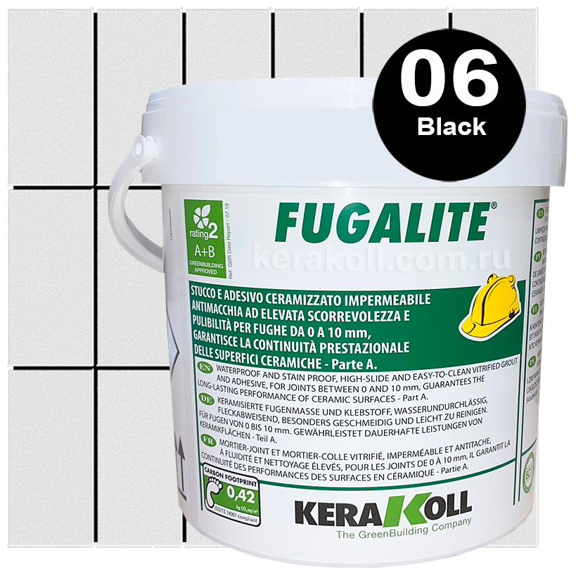 Kerakoll Fugalite Eco 06 Black 3kg эпоксидная затирка для швов