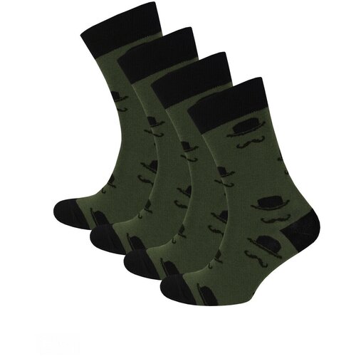 Носки STATUS, 4 пары, размер 27, черный, хаки носки мужские status командирский боекомплект 4 пары цвет черный размер 27