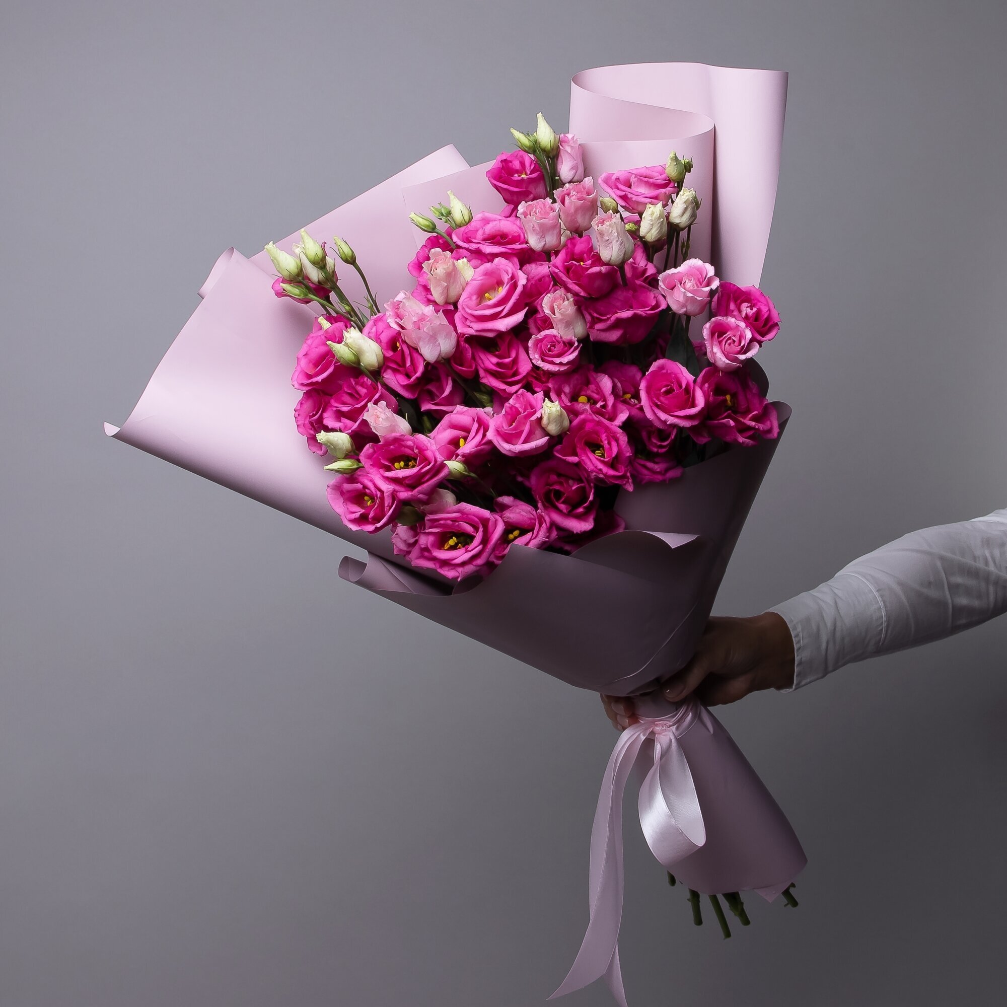 Букет Лизиантус "Росита розовый" 15 шт Высота 70 см