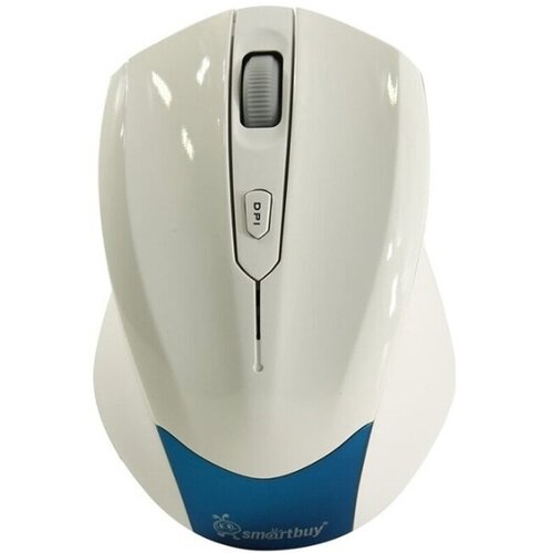 Мышь беспроводная SmartBuy 356AG 2000 DPI оптическая USB 4 кнопки цвет белый с голубой вставкой арт SBM-356AG-BW 49600₽