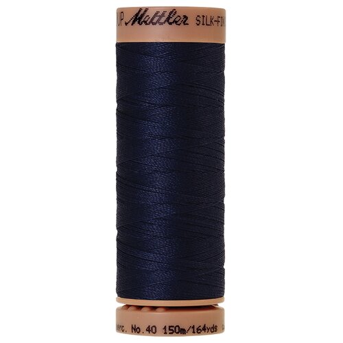 Нить для машинного квилтинга SILK-FINISH COTTON 40, 150м 100% хлопок 0825 Navy ( 9136-0825 )