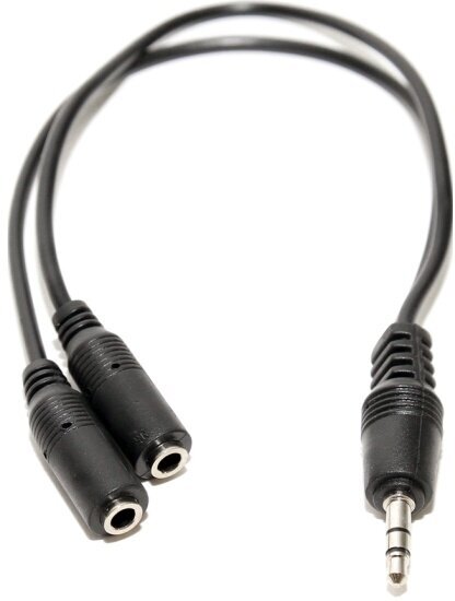 Кабель-адаптер 5BITES AA-3MF2-02BK AUDIO / 3.5 JACK / M-2*F