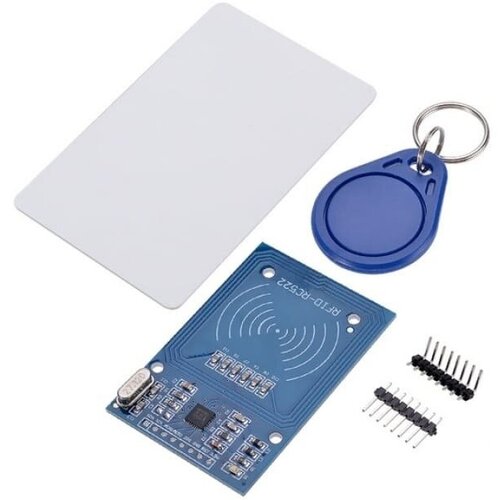 Комплект Ampertok RFID RC522 13.56MHZ + карта + брелок rfid kit mifare mfrc 522 rc522 rfid rf ic card inductive module with s50 white card and key ring for arduino raspberry pi