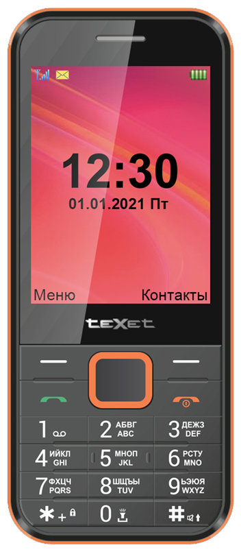 Телефон teXet TM-302, черный/красный