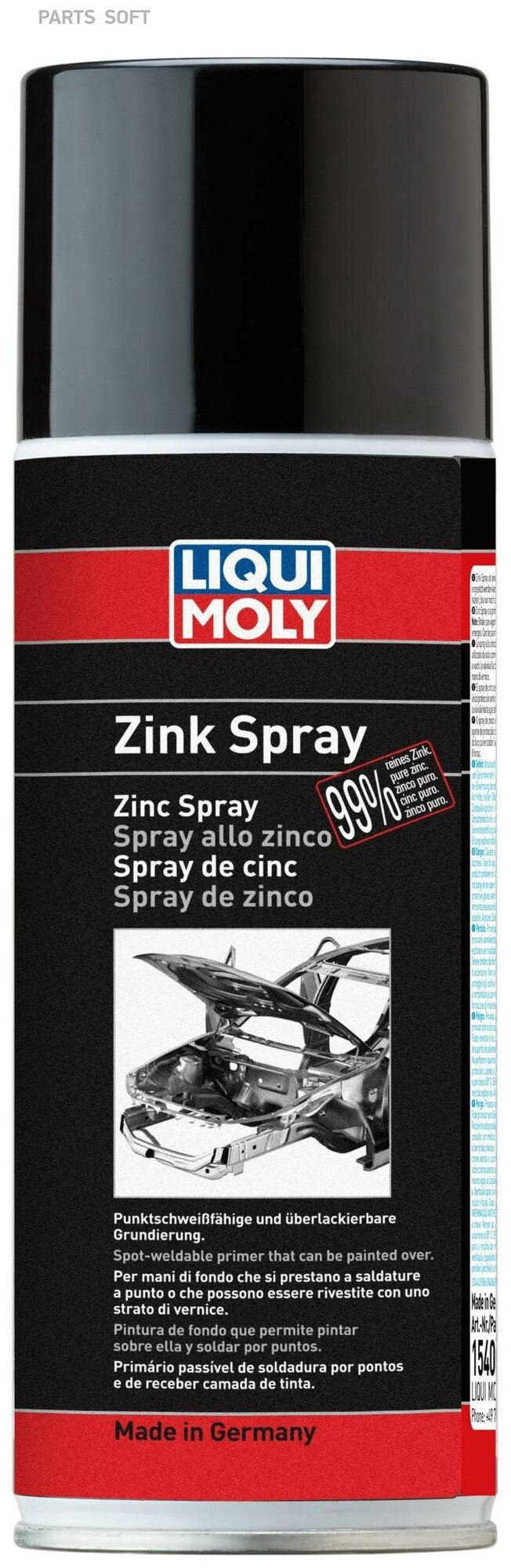 1540 LiquiMoly Цинковая грунтовка Zink Spray 0,4л