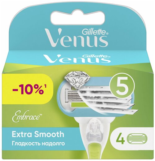 Сменные кассеты для бритья 4 шт GILLETTE VENUS (Жиллет Винес) «Embrace», для женщин