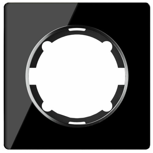 Рамка OneKeyElectro горизонтальная стеклянная одинарная, цвет чёрный