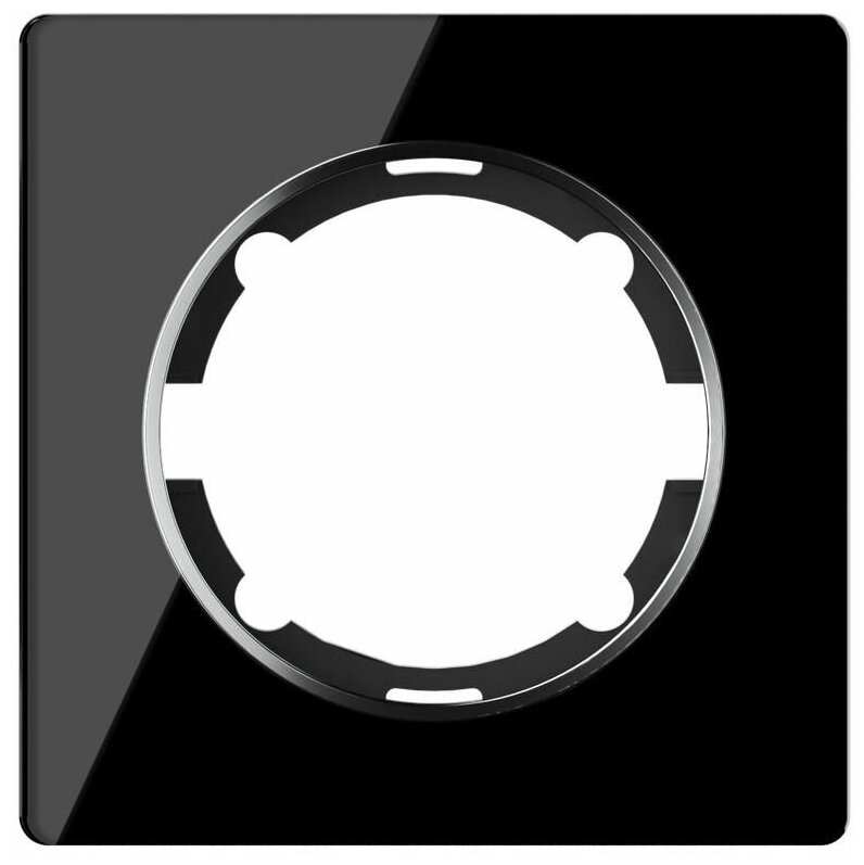 Рамка OneKeyElectro горизонтальная стеклянная одинарная цвет чёрный