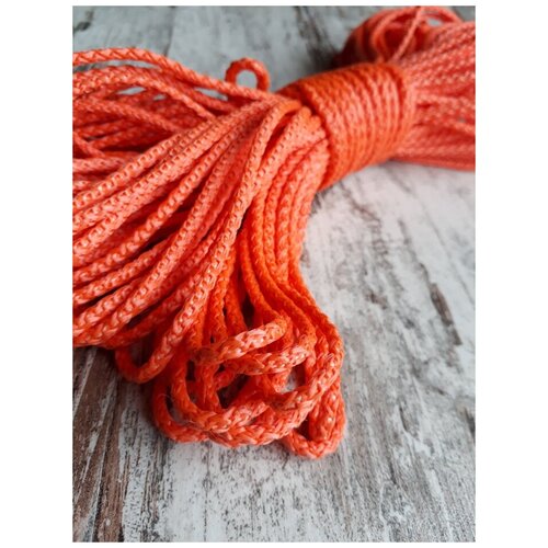 Шнур для рукоделия и декора, шпагат универсальный (цвет оранжевый, д3мм, нейлон) 60м