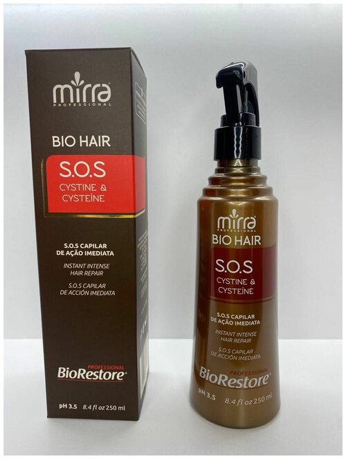 Спрей маска глубокого мгновенного восстановления волос Bio Hair SOS Cystine and Cysteine spray BioRestore Mirra Cosmeticos