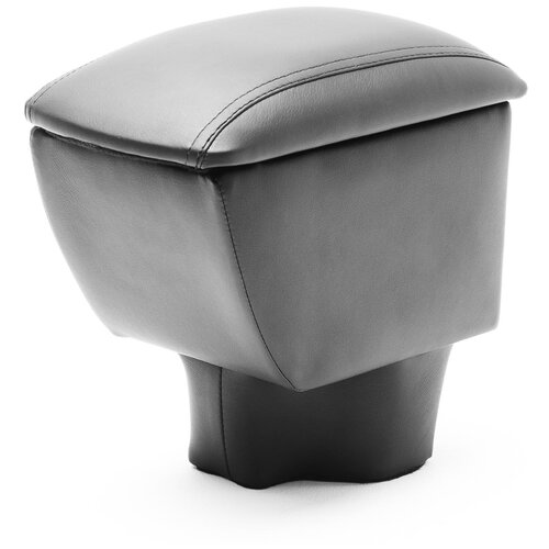 Подлокотник в штатное место для Kia Rio III 2011-, чёрный, с фиксацией крышки магнитами, красная строчка, на штатное место