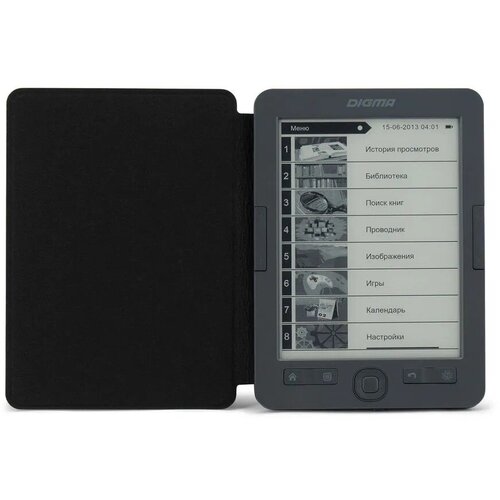 Электронная книга Digma 6 дюймов с обложкой, книга с памятью 4Гб темно-серого цвета