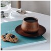 Чайная пара из натурального кедра, чашка : 150 мл, блюдце: 15,5x2 см, цвет шоколадный 5054019 - изображение