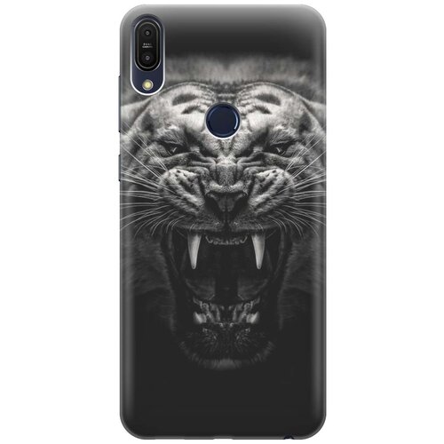 фото Cиликоновый чехол на asus zenfone max (m1) zb555kl / асус зенфон макс м1 с принтом "оскал тигра" gosso