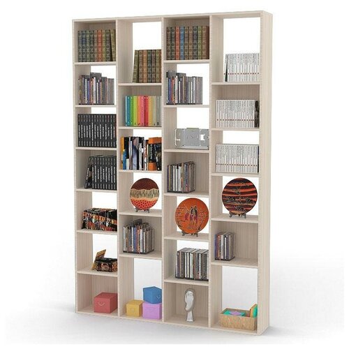 Стеллаж-перегородка для зонирования комнаты Магмебель Смарт-47 дуб молочный