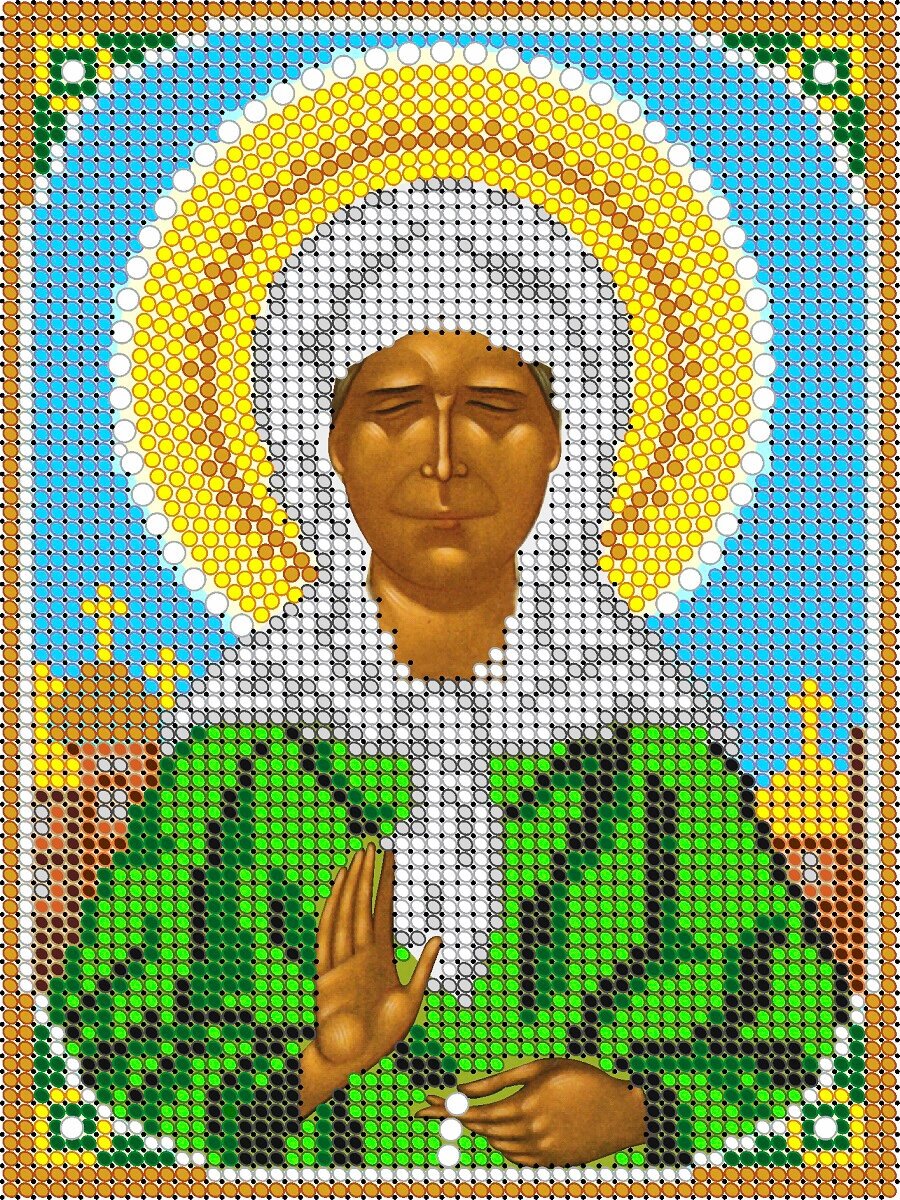 Алмазная мозаика икона Матрона Московская 17*23 см