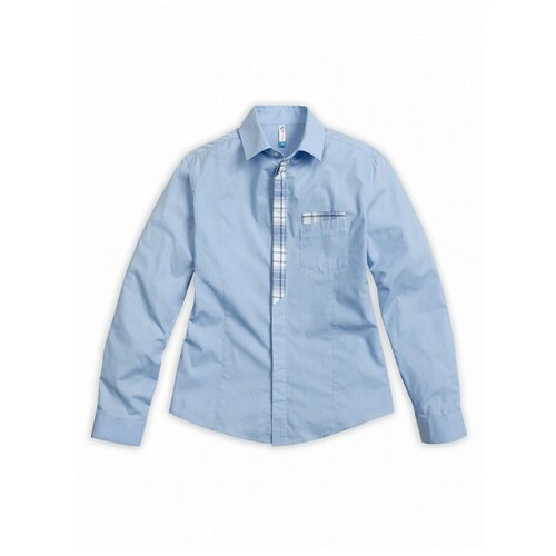 фото Школьная рубашка pelican, размер 7, голубой