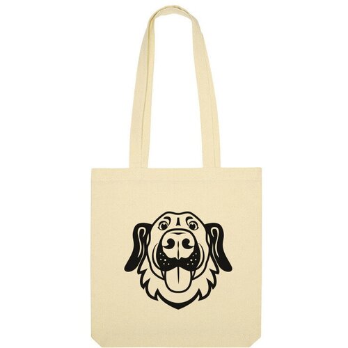 Сумка шоппер Us Basic, бежевый сумка веселая собака зеленое яблоко