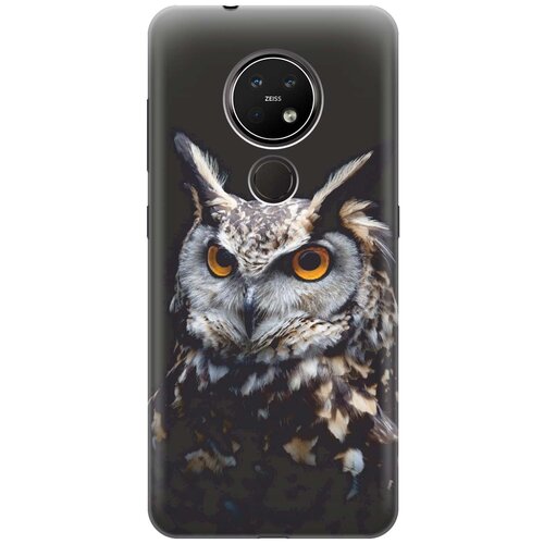 фото Re:paчехол - накладка artcolor для nokia 6.2 / 7.2 с принтом "сова на темном фоне"