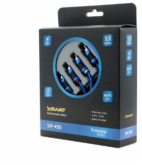 Межблочный 4RCA-4RCA кабель SWAT SIP-435